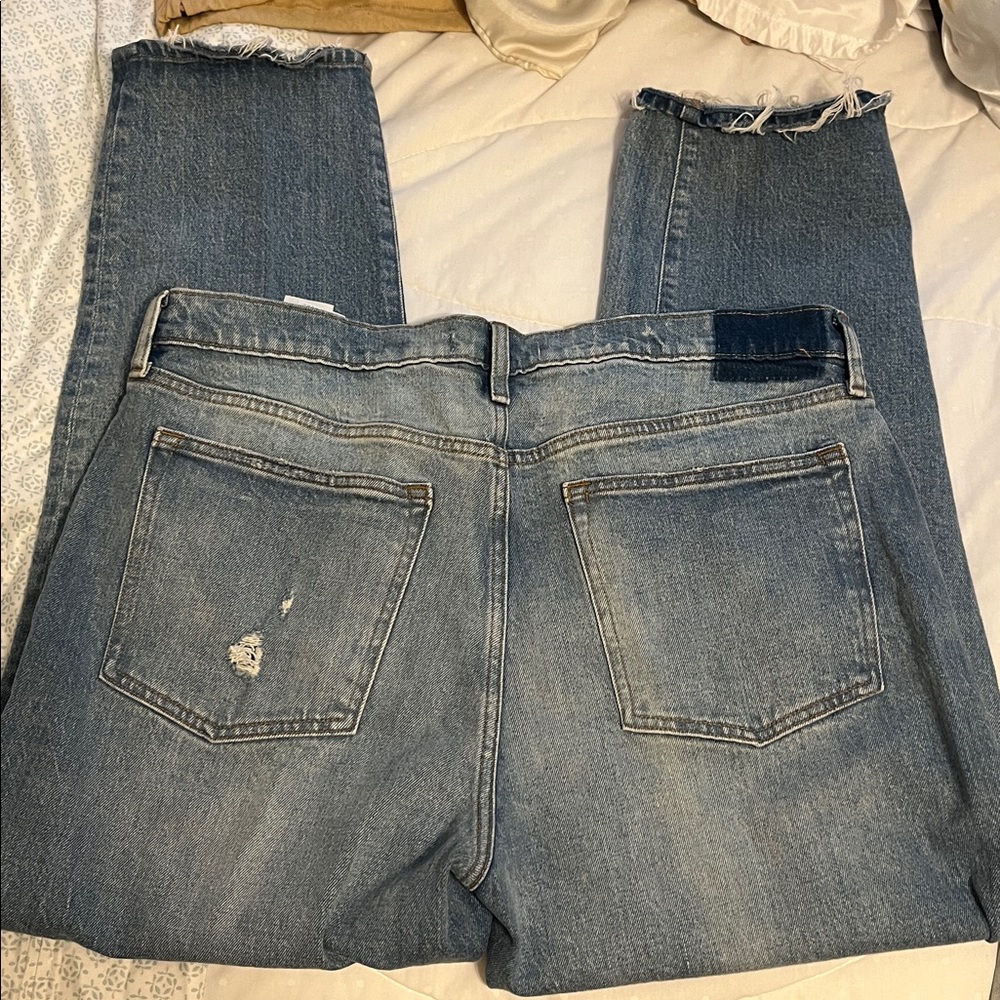 Abercrombie & Fitch Women's Blue Straight Leg Jeans - Picture 3 of 4